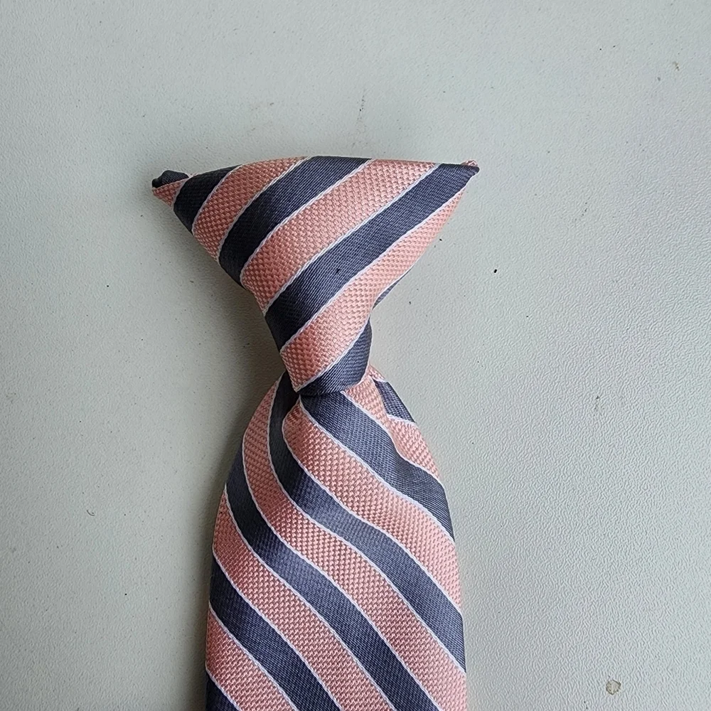 Boys Clip On Tie Striped Pre Tied Necktie Modern 15